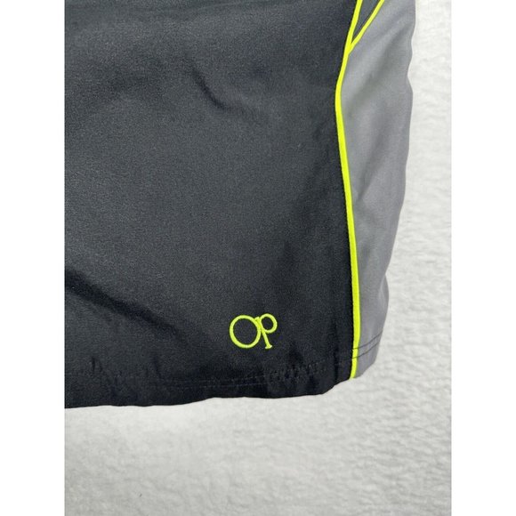 Op Ocean Pacific Swim Trunks Mens XL 40-42 Black Gray Lime Mesh Lined Shorts - Picture 3 of 9